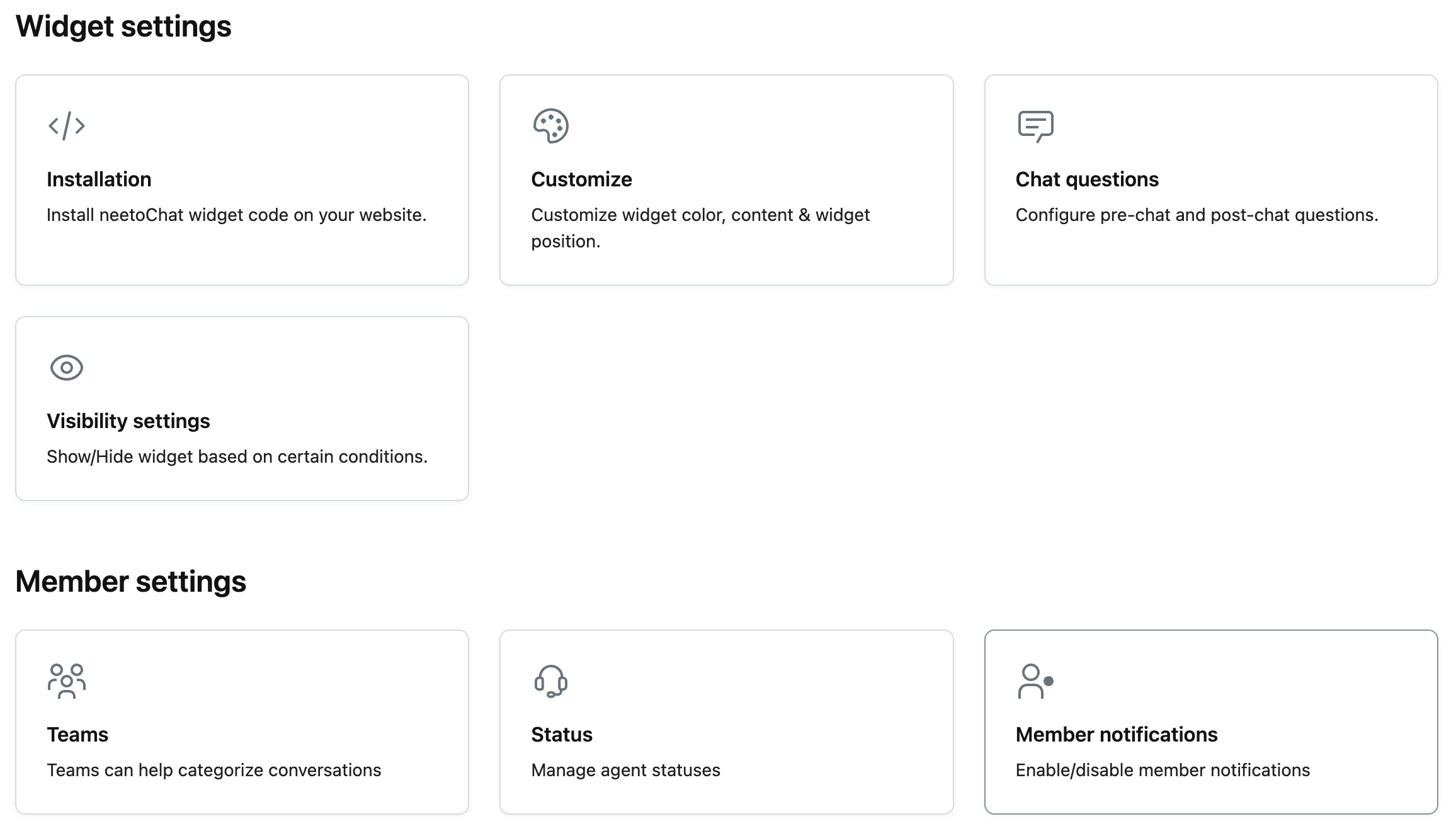 NeetoChat Settings