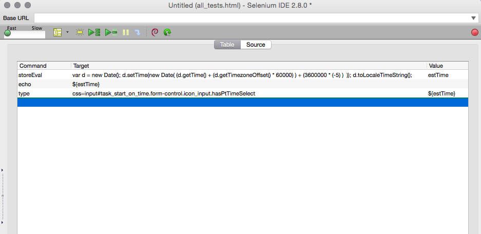Selenkum javascript EST time